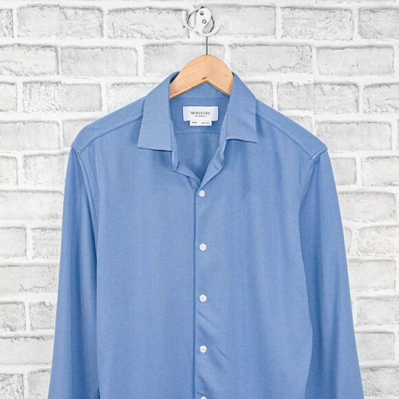 Ministry of supply Men's Slim fit button up shirt in blue size Medium - Picture 3 of 4